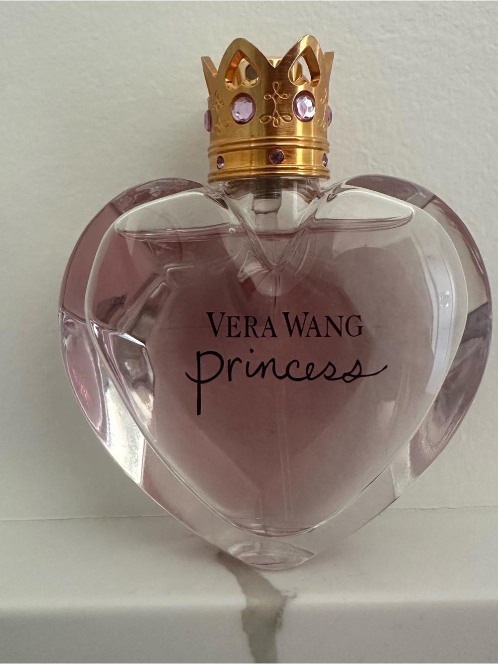 Vera Wang Princess Heart Bottle in Pink with Gold Accent